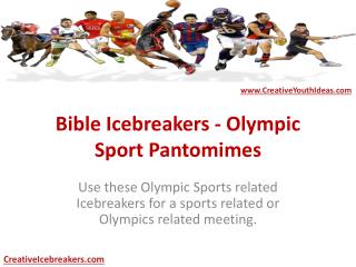 Bible Icebreakers - Olympic Sport Pantomimes