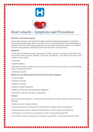Heart attacks Symptoms and Prevention