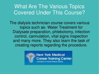 What All Can Students Learn Under Dialysis Technician Training?