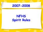 NFHS Spirit Rules