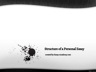 Structure of a Personal Essay