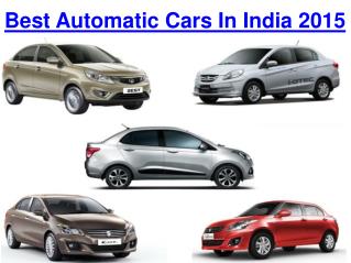 Find the Best Automatic Cars in India 2015