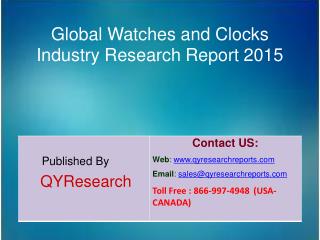 Global Watches and Clocks Market 2015 Industry Size, Shares, Research, Insights, Growth, Analysis, Development, Trends,