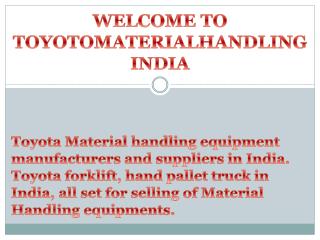 Toyota Material Handling India - Forklift Manufacturer India - Toyota Forklift