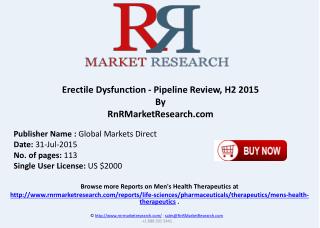 Erectile Dysfunction Pipeline Therapeutics Development Review H2 2015