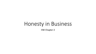 Honest Work: Chapter 2 on Deception