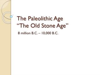 Mayer - World History - Paleolithic Age