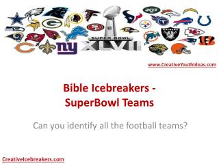 Bible Icebreakers - SuperBowl Teams
