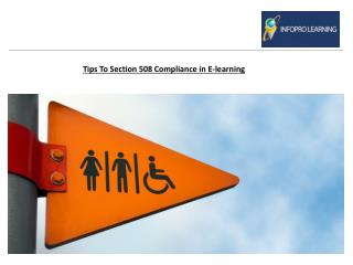 Tips To Section 508 Compliance in Elearning