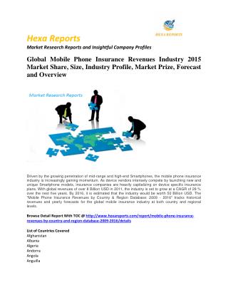 Mobile phone insurance revenues market strategies and key trends, share and Forecast 2011 - 2020