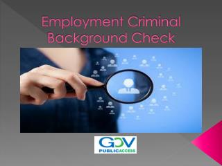 Employment Criminal Background Check