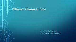 Different Classes in Train