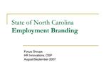 State of North Carolina Employment Branding
