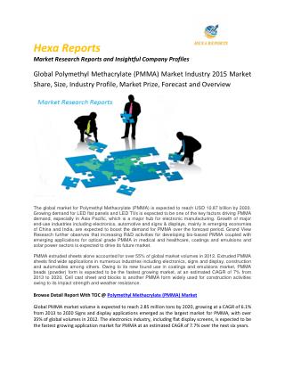 Polymethyl Methacrylate (PMMA) Market Analysis, Growth Trends, And Segment Forecasts, 2012 To 2020