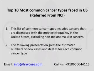 10 Most Common Cancer in the world