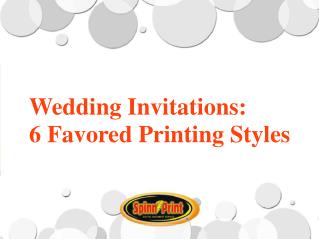 Wedding Invitations: 6 Favored Printing Styles
