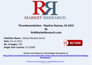 Thromboembolism Pipeline Therapeutics Development Review H2 2015