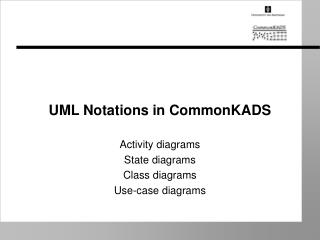 UML Notations in CommonKADS