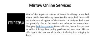Designer Bed Sheets Online at Mirraw.com