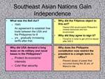 Southeast Asian Nations Gain Independence
