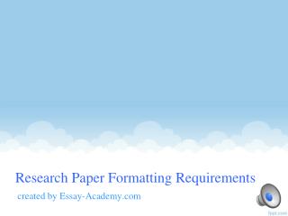 Research Paper Formatting Requirements