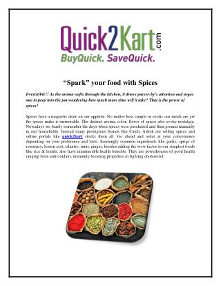 “Spark” your food with Spices