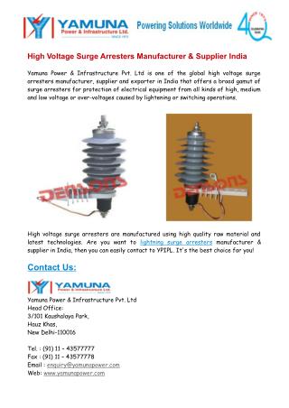 High Voltage Surge Arresters Manufacturer & Supplier India