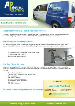 Abstract Plumbing - Best Plumber in Brisbane