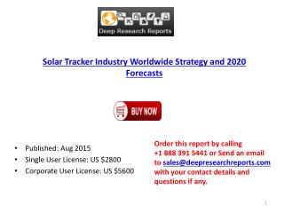 Global Solar Tracker Industry Analysis, Size, Growth, Trends and 2020 Forecasts