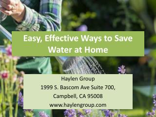 Easy & Effective Ways to Save Water at Home