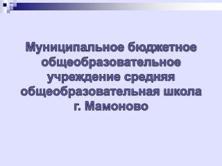 ГАК презентация Мамоново