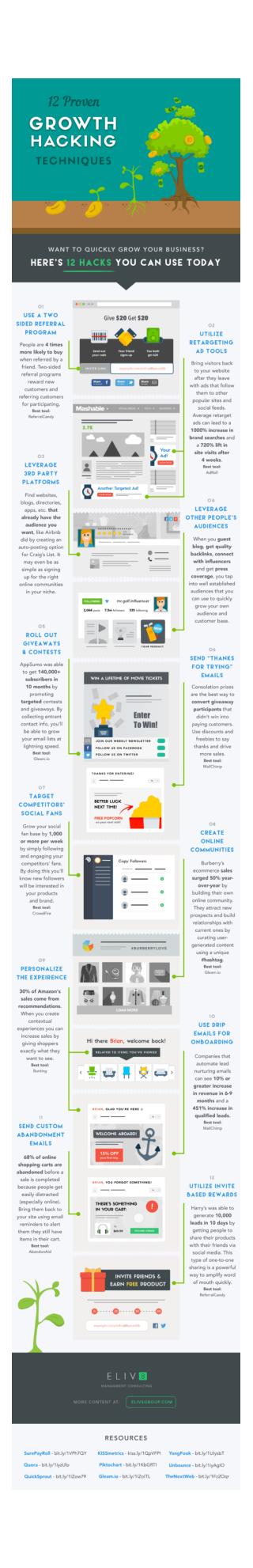 12 Proven Growth Hacking Techniques (Infographic)