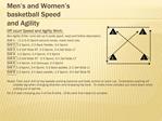 Men s and Women s basketball Speed and Agility