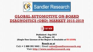 World Automotive On-Board Diagnostics (OBD) Market to Grow at 7.41% CAGR to 2019 Says a New Research Report