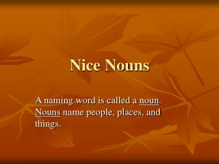Nice Nouns