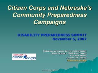 Citizen Corps and Nebraska’s Community Preparedness Campaigns