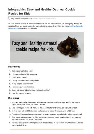 Infographic: Easy and Healthy Oatmeal Cookie Recipe for Kids