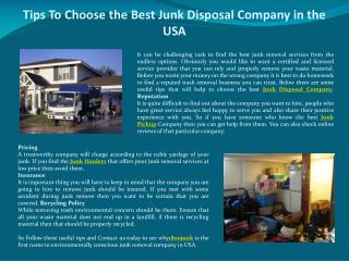 Tips To Choose the Best Junk Disposal Company in the USA