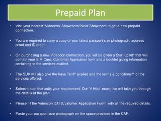 Videocon Prepaid Plan Punjab