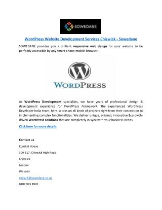 WordPress Website Development Services Chiswick - Sowedane