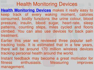 Health Monitoring Devices