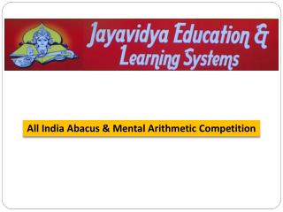 All India Abacus & Mental Arithmetic Competition – www.jayavidya.com