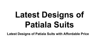 Best Patiala Suits