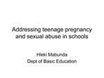 Addressing teenage pregnancy and sexual abuse in schools
