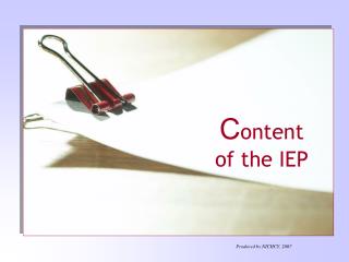 C ontent of the IEP