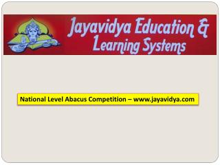 National Level Abacus Competition – www.jayavidya.com