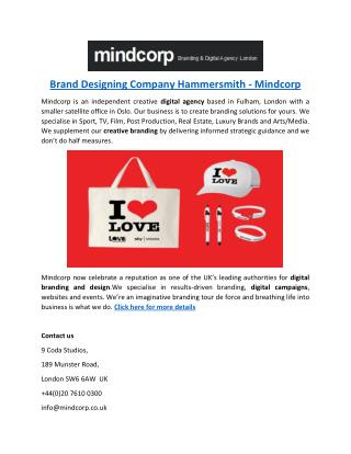 Brand Designing Company Hammersmith - Mindcorp