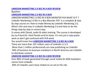 LINKEDIN MARKETING 2.0 BIZ IN A BOX