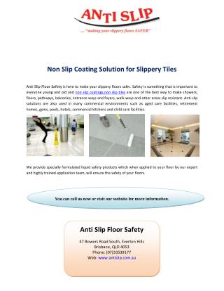 Non Slip Coating Solution for Slippery Tiles