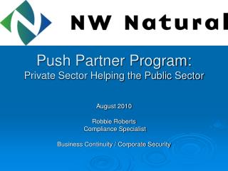 Push Partner Program: Private Sector Helping the Public Sector
